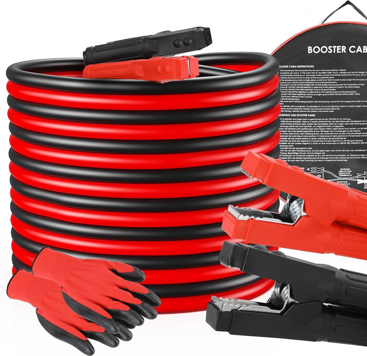 Startkabels - Overbruggingskabel Accu - Auto Starten - Verdikte Koperen Kabel - 4m 50 mm² - Zwart Rood