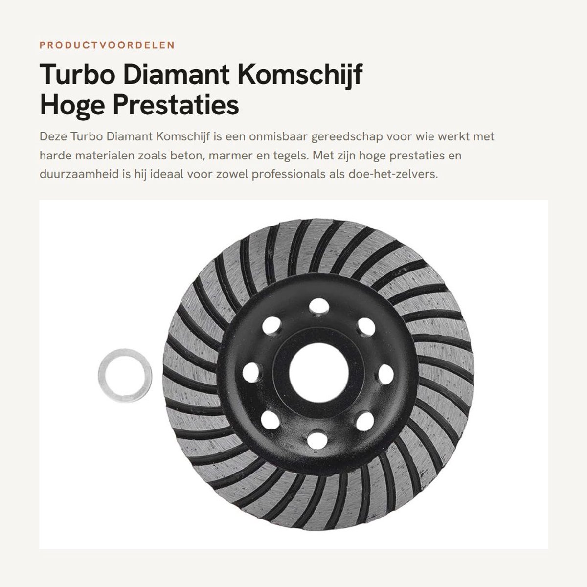 Dailygoods- Komschijf 115 mm - Diamant Slijpschijf - Hoge Sterkte - Slijtvast - Voor Beton/Graniet - Gladde Randen - Lange Levensduur - Diamantslijpschijf
