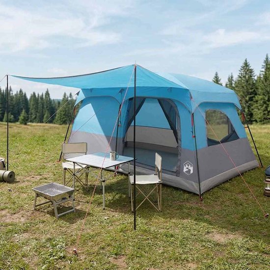 vidaXL - Familietent - 10-persoons - Blauw - Polyester - en - Staal van Vidaxl — afbeelding 4