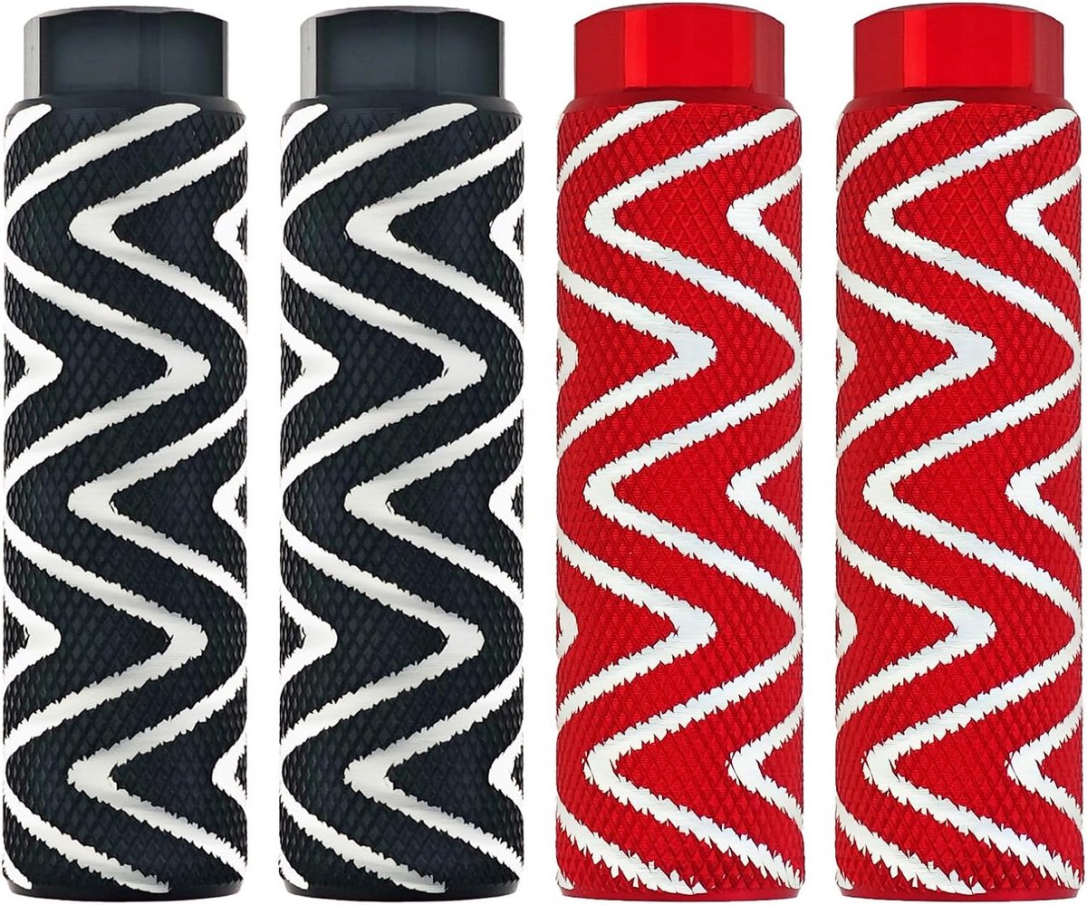 Fietspinnen - Voetsteunen Fiets - Extra Passagier - Hoge Aluminium Legering - 100 x 28 mm - Zwart Rood