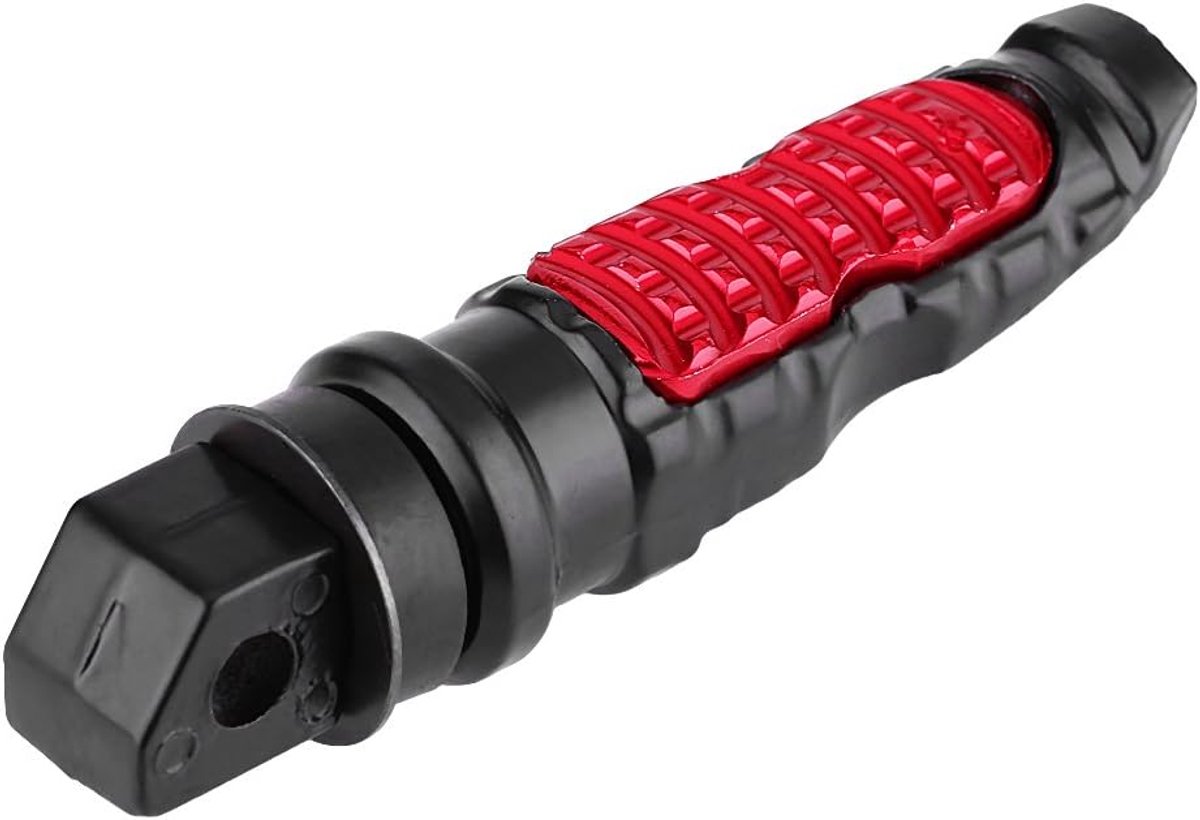 Motorfiets Voetsteunen - Passagiers Pedalen - Comfortabel Rijden - Sterke Antislip Grip - 8 mm Gat - Rood