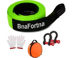 Sleepkabel - Sleeptouw Autoverhuur - Voertuig Berging - Hoge Treksterkte - 5 m x 5 cm - Groen