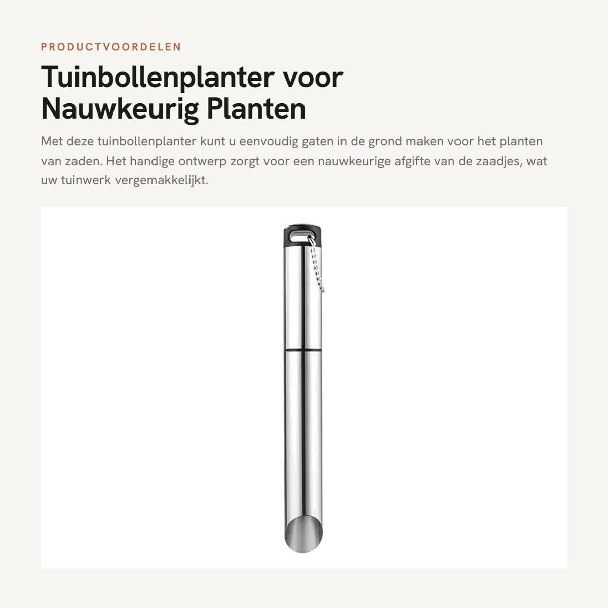 Dailygoods- Tuinbollenplanter met roestvrij staal - Grondperforator - Zadenplanten - Bollenplantgereedschap - Eenvoudige bediening - Duurzaam materiaal - Bollenplanter