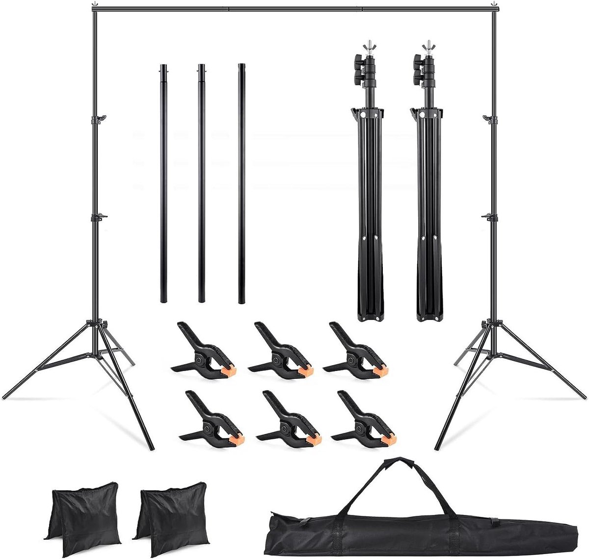 Achtergrondstandaard - Ondersteuningssysteem - Studio Fotografie - Verstelbaar 2x2m - 2 Meter