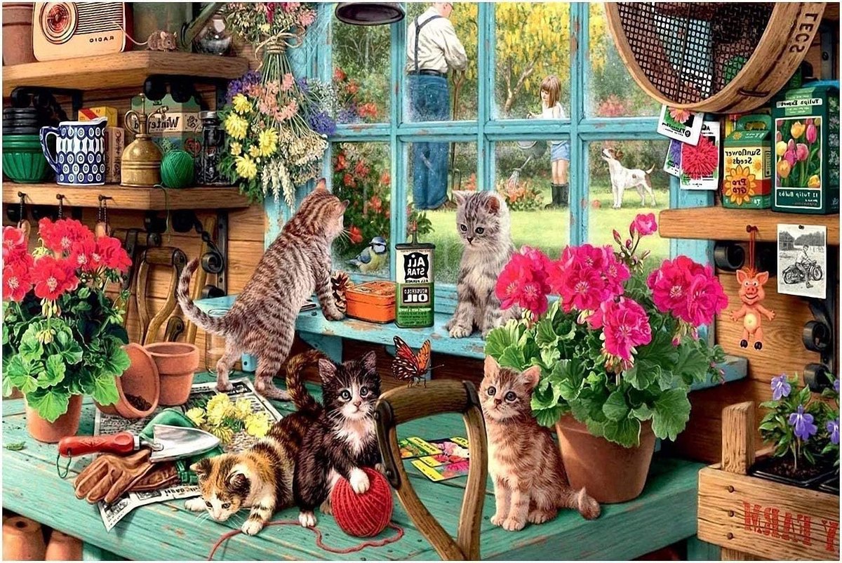 Puzzel 1000 Stukjes - Legpuzzel Volwassenen - Ontspanning Thuis - Hoge Kwaliteit Karton - 70x50 cm - Kat