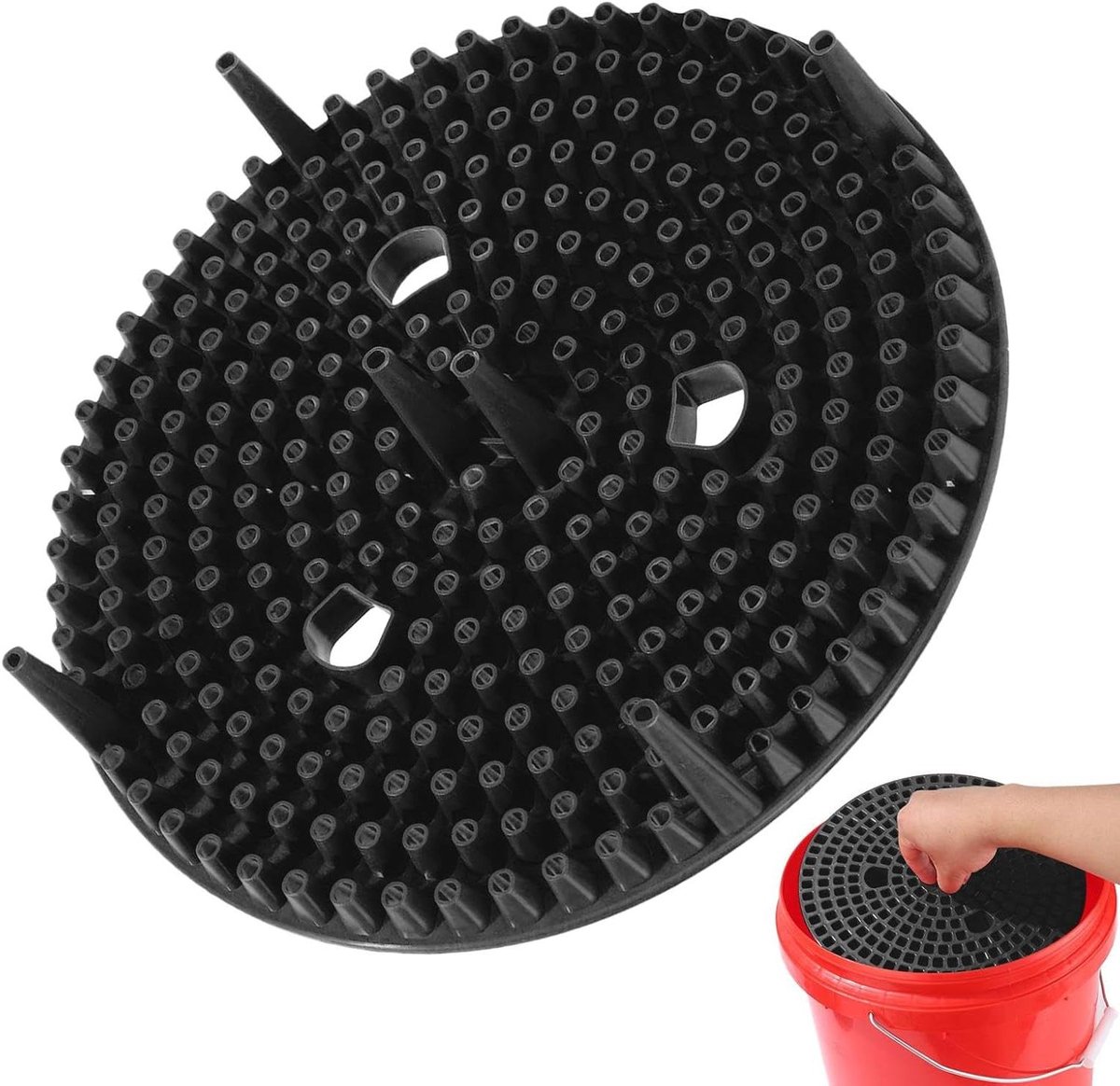 Autowasbak Vuilvanger - Grindfilter Emmer - Auto Wassen - Verwijdert Vuil - 26x27x6 cm - Zwart