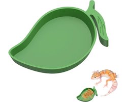 Reptielen Waterbakje - Voederbakje Schildpad - Terrarium Accessoire - 3D-geprint Bladvorm - 13x8 cm - Groen