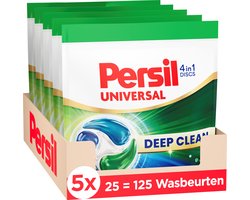 Persil Discs Universal - Wasmiddelcapsules - 4-in-1 Discs - Voor Alle Kleuren Was - Vlekverwijdering - 5 x 25 Wasbeurten