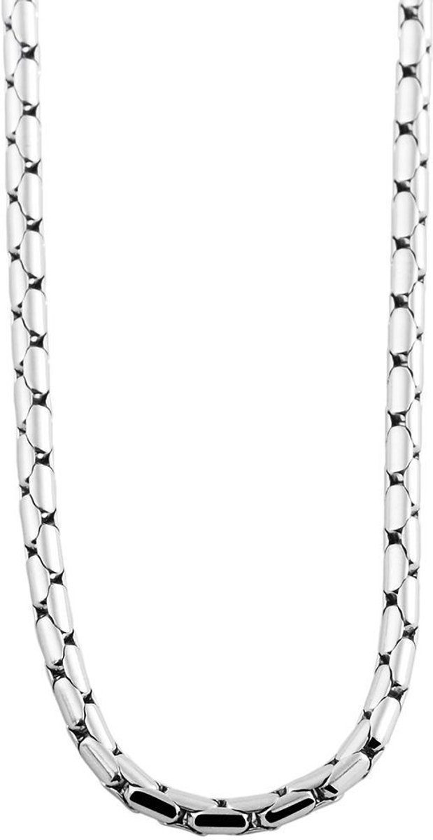 AKZENT Akzent dames ketting Lena cobra ketting van roestvrij staal, zilverkleurig, 43-80 cm + 5 cm