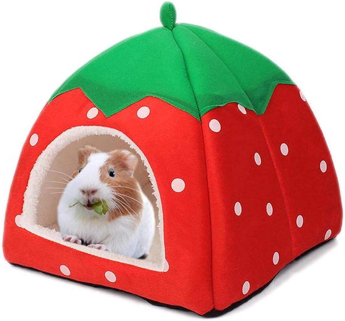 Cavia schuilplaats bed, nest voor kleine dieren, egel-slaapmandje, huisje voor dwergkonijnen, knusse hamsterkooi-accessoires, geschikt voor kleine huisdieren tot ongeveer 2 kg, 31x31x33 cm
