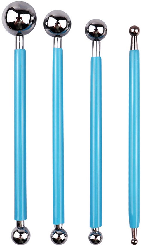 Modelleergereedschap met ronde punt — Metalen kogelstiften, set voor klei, keramiek en beeldhouwen — Kogelgereedschap, keramiekgereedschap, set voor het boetseren met polymeerklei