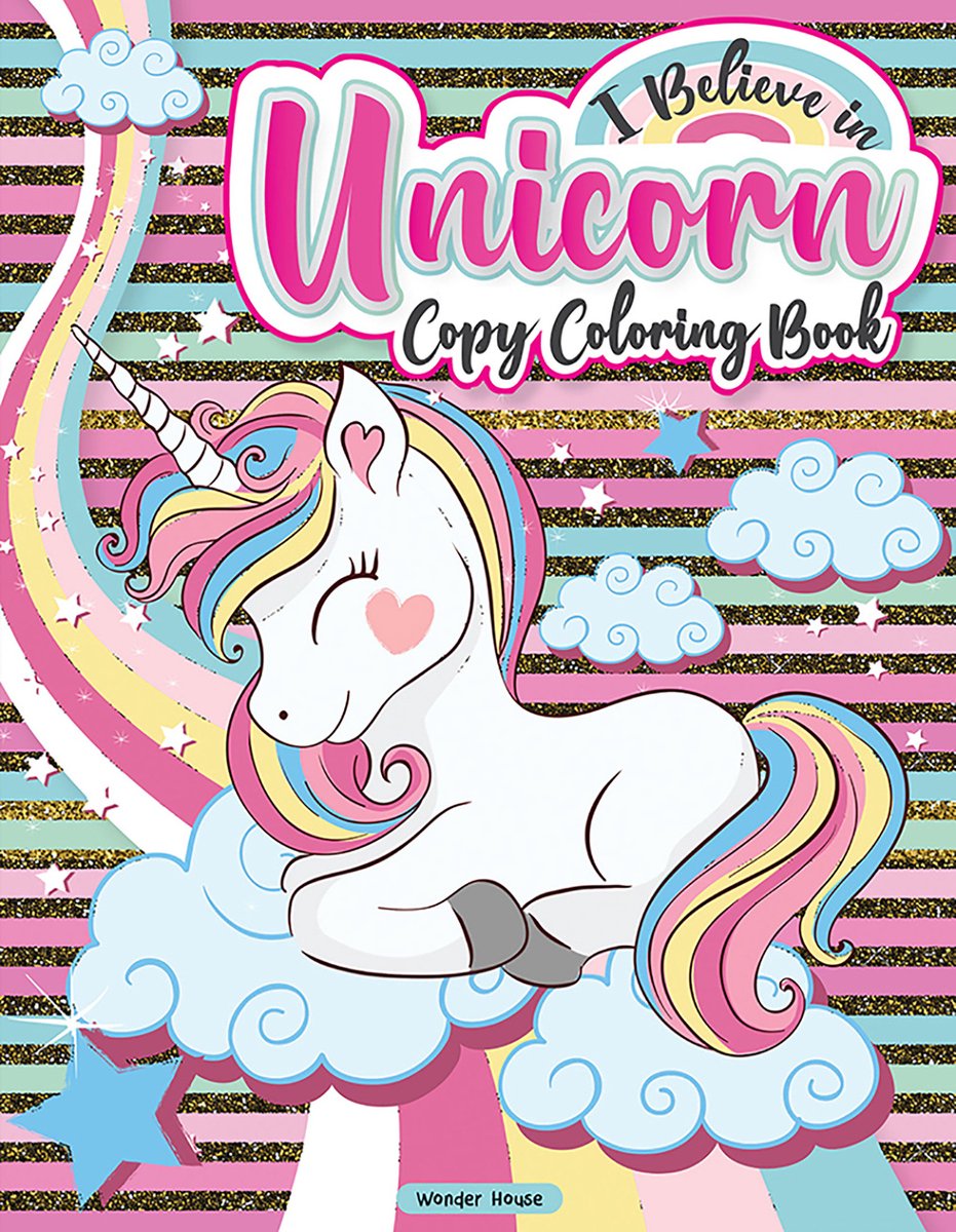 I Believe In Unicorn Copy Coloring Book, Fun Activity Books For Children