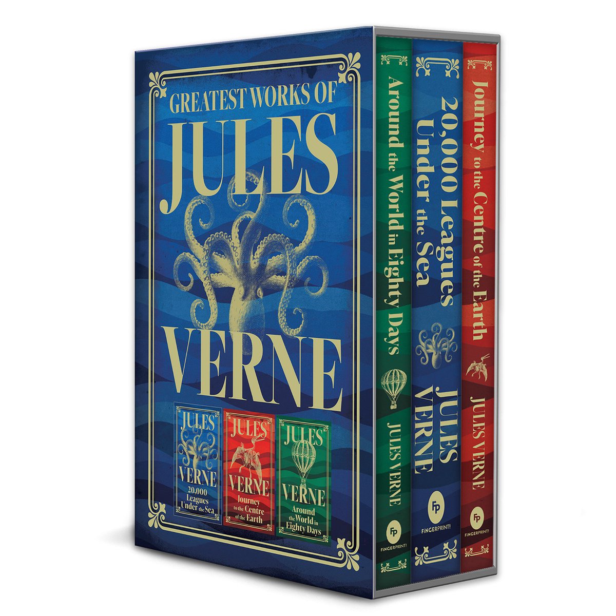 Greatest Works Of Jules Verne, 20, 000 Leagues Under The Sea, Journey To The Centre Of The Earth, Around The World In Eighty Days (Deluxe Hardbound