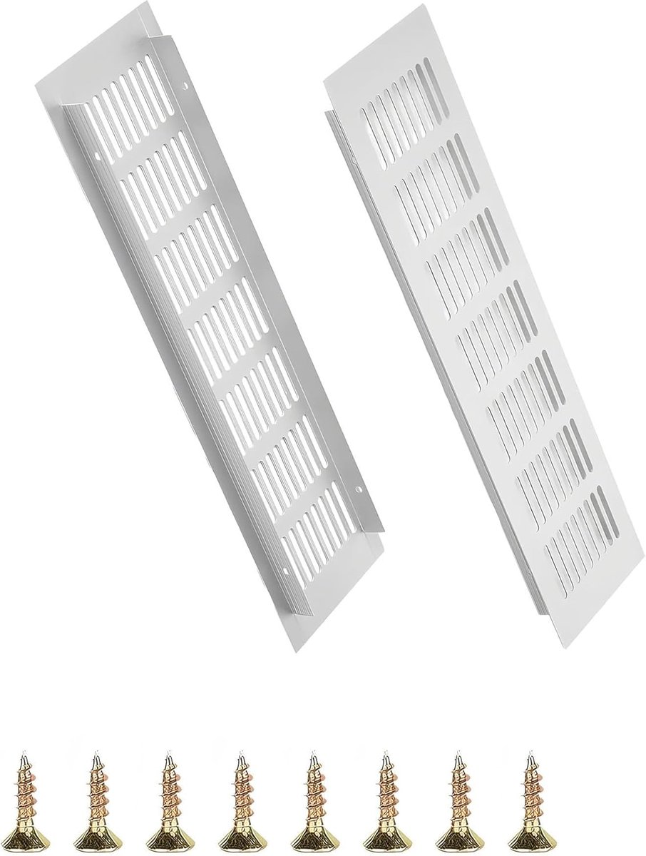 Ventilatierooster Rechthoekig - Afvoerluchtrooster - Kasten Ventileren - Corrosiebestendig Aluminium - 30 x 8 cm - Zwart
