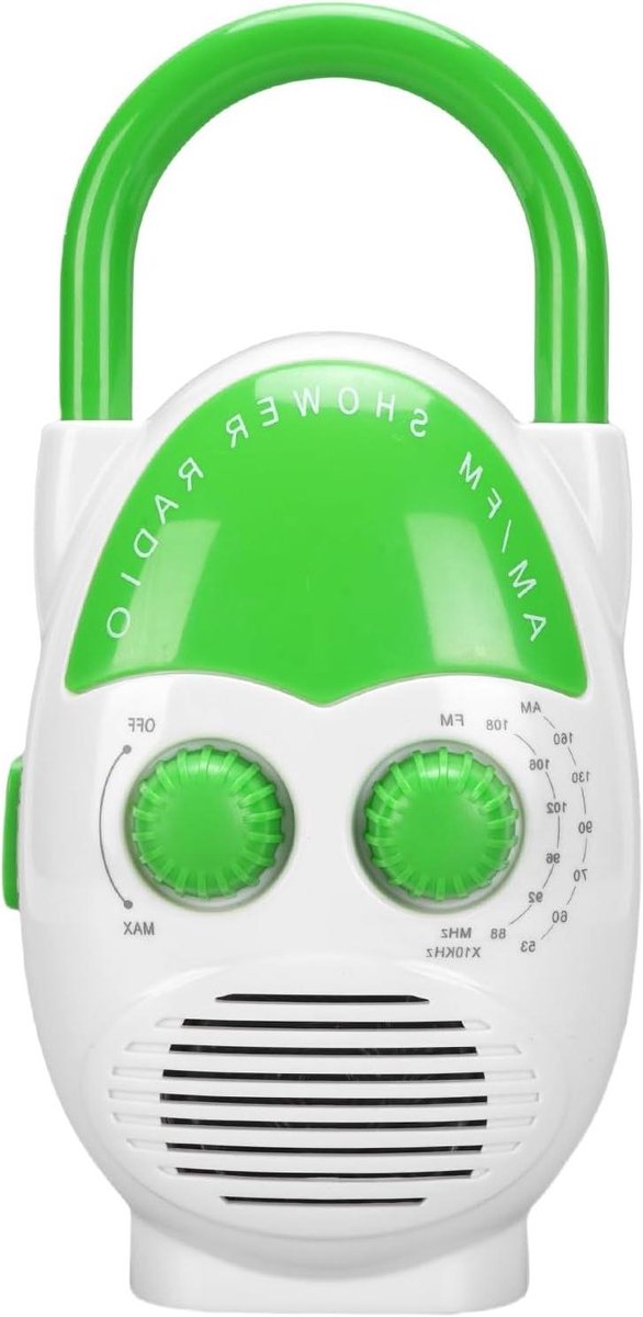 Draagbare Radio - AM FM Keukenradio - Douche Muziek - IPX5 Waterbestendig - Compact Formaat - Groen