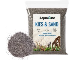 Aquariumgrind Zand - Bodemgrond Decoratie - Aquarium Inrichten - Afgeronde Korrels - 03-08mm - Zwart Wit