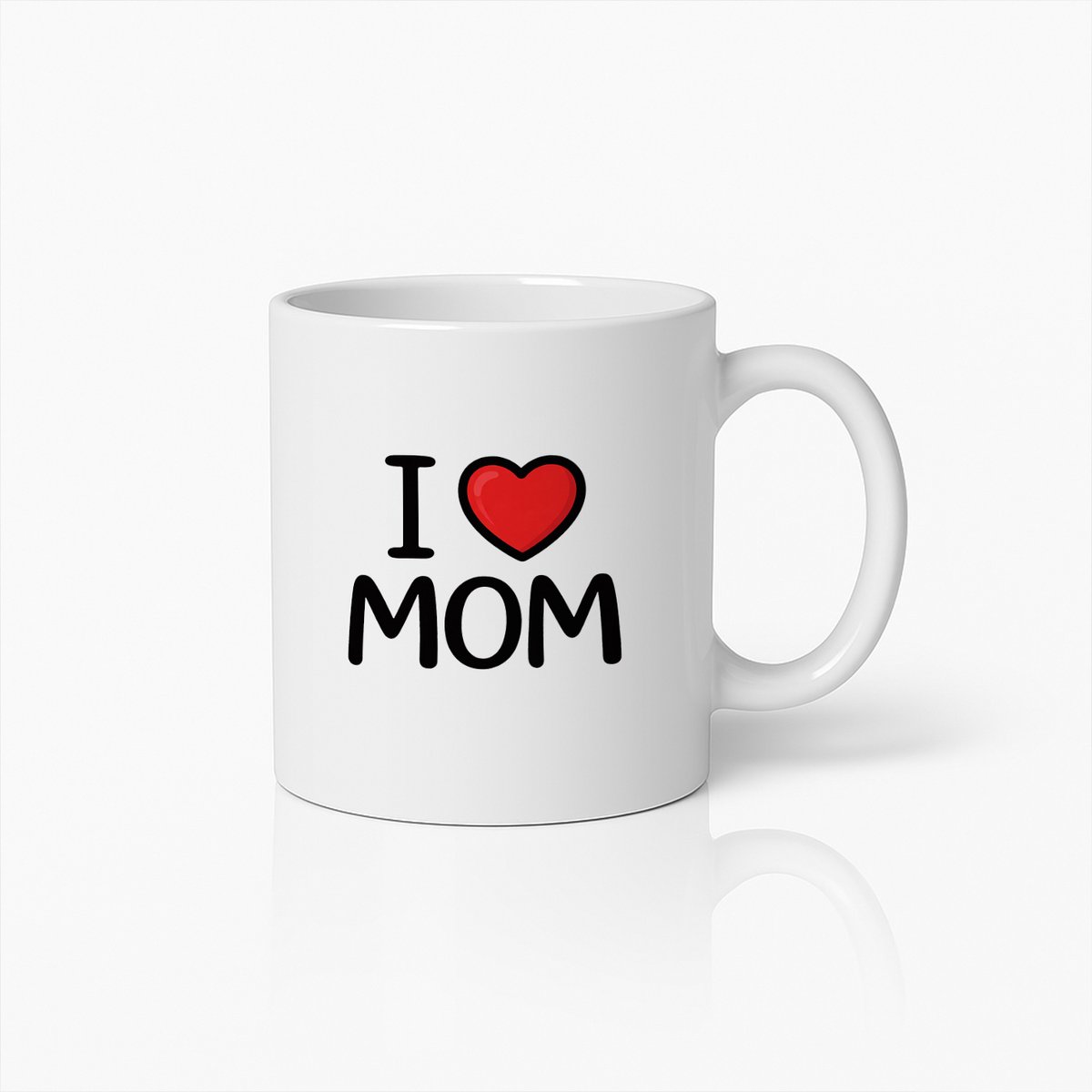 I Love Mom Keramische Mok - Moederdag Cadeau - Wit - 330 ml
