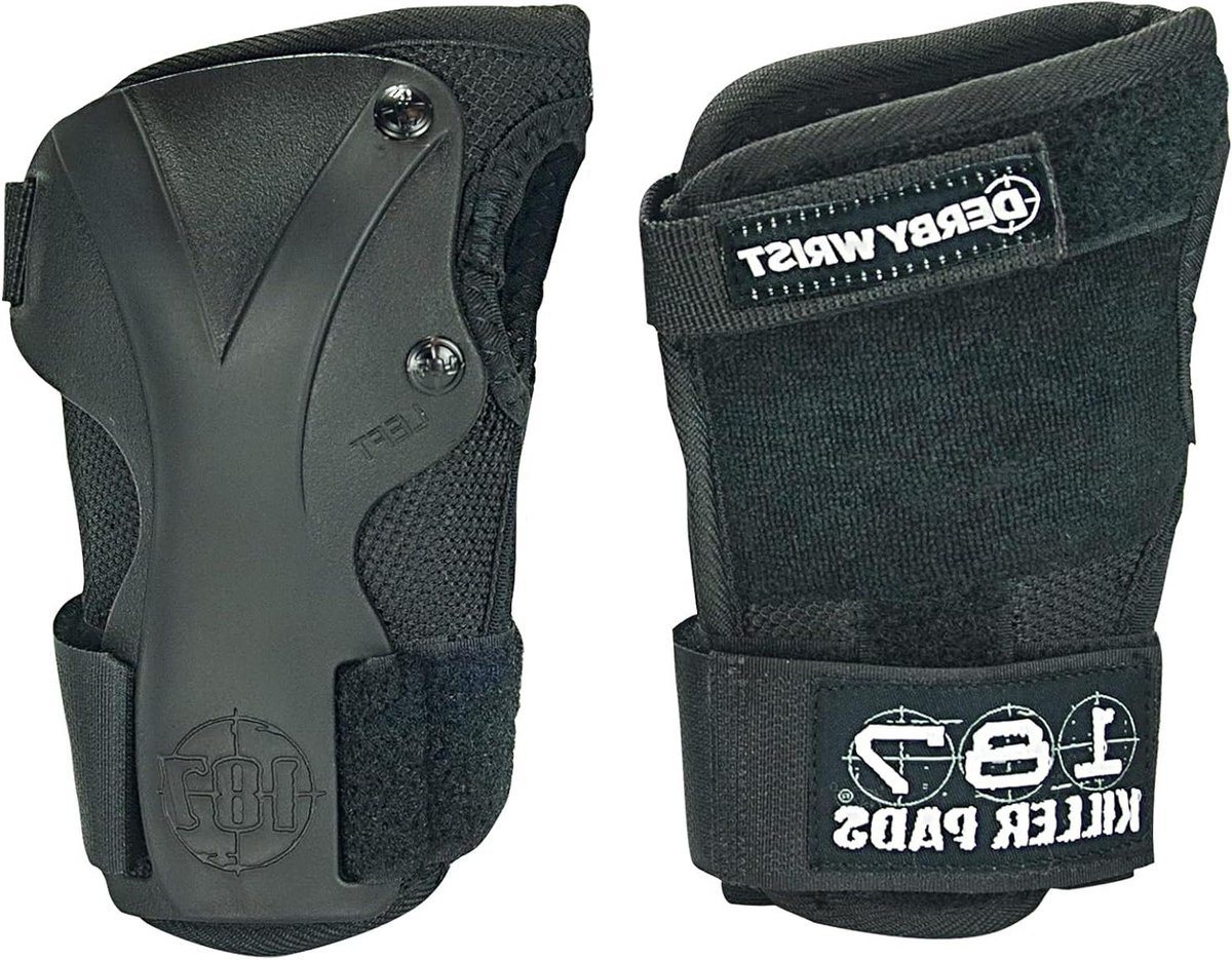 Polsbeschermers - Wrist Guards - Sporten - Brede Beschermplaat - Verstelbaar - Zwart