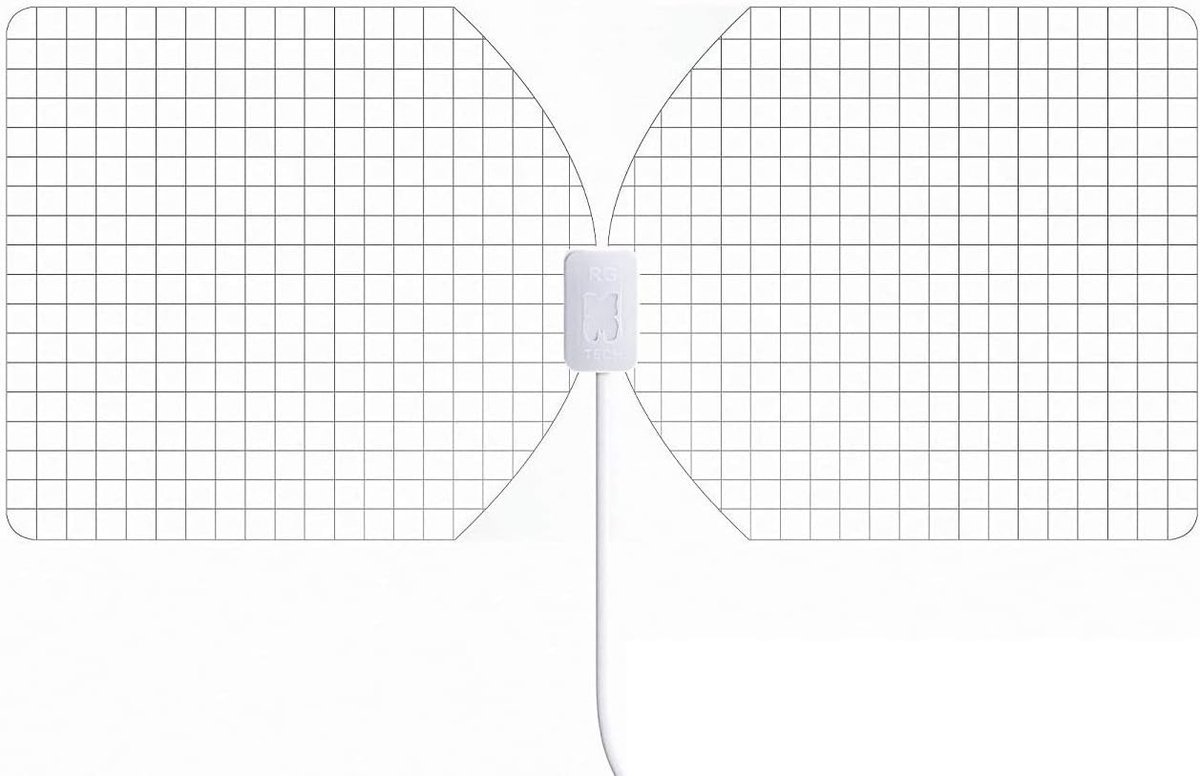 HDTV Kamerantenne - Digitale TV Ontvanger - Gratis TV Kijken - 50 Mijl Bereik - Papierdun Design - Transparant