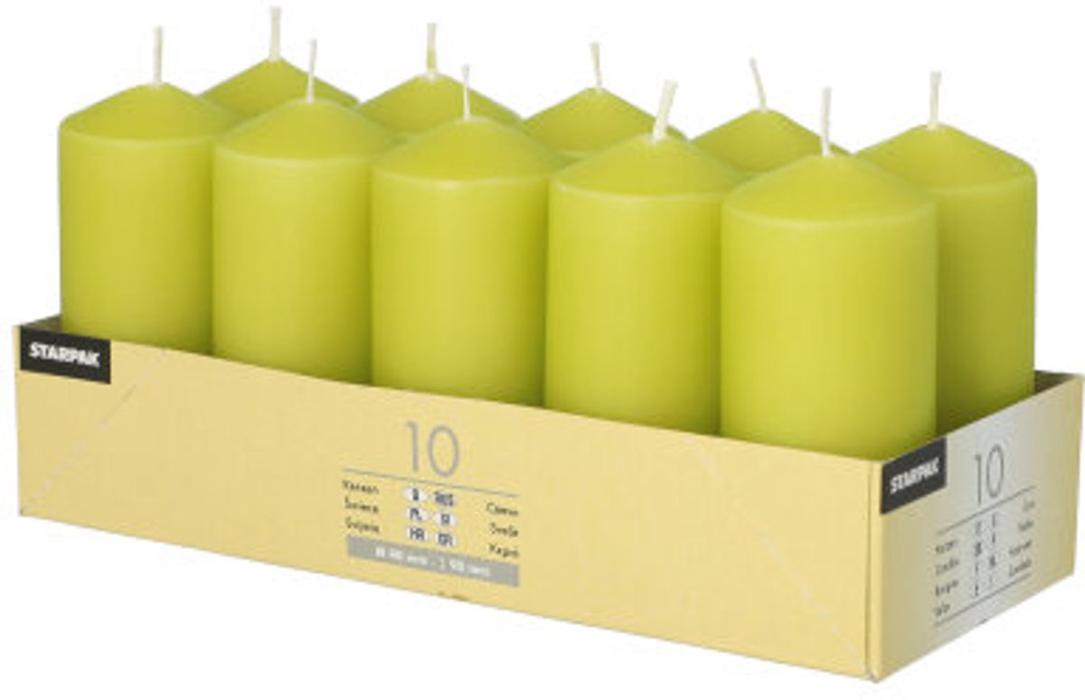 4x 10 Stompkaarsen Ø 40 mm · 90 mm kiwi