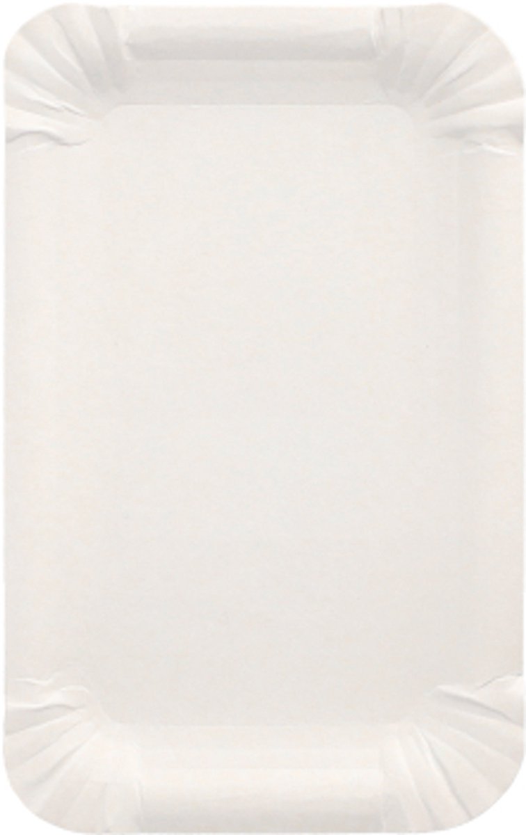 8x 250 Borden karton pure hoekig 9 cm x 15 cm wit