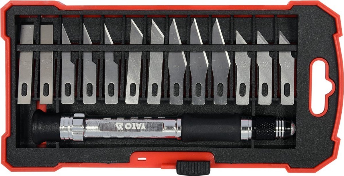 Yato - Precisie Mes Set - 14 Delig - T10 Staal - Aluminium Handvat