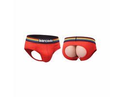 Barcode Berlin Backless Brief Pride Red - MAAT S - Erotisch Heren Ondergoed - Slip voor Man - Sexy mannen Slip