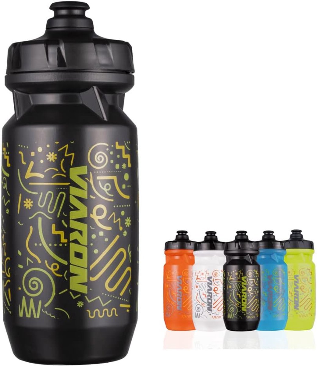 Waterfles Comprimeerbaar - Sport Drinkfles - Fietsen Outdoor - Lekvrij Met Draaglus - 550ml Hoog 19cm - Zwart