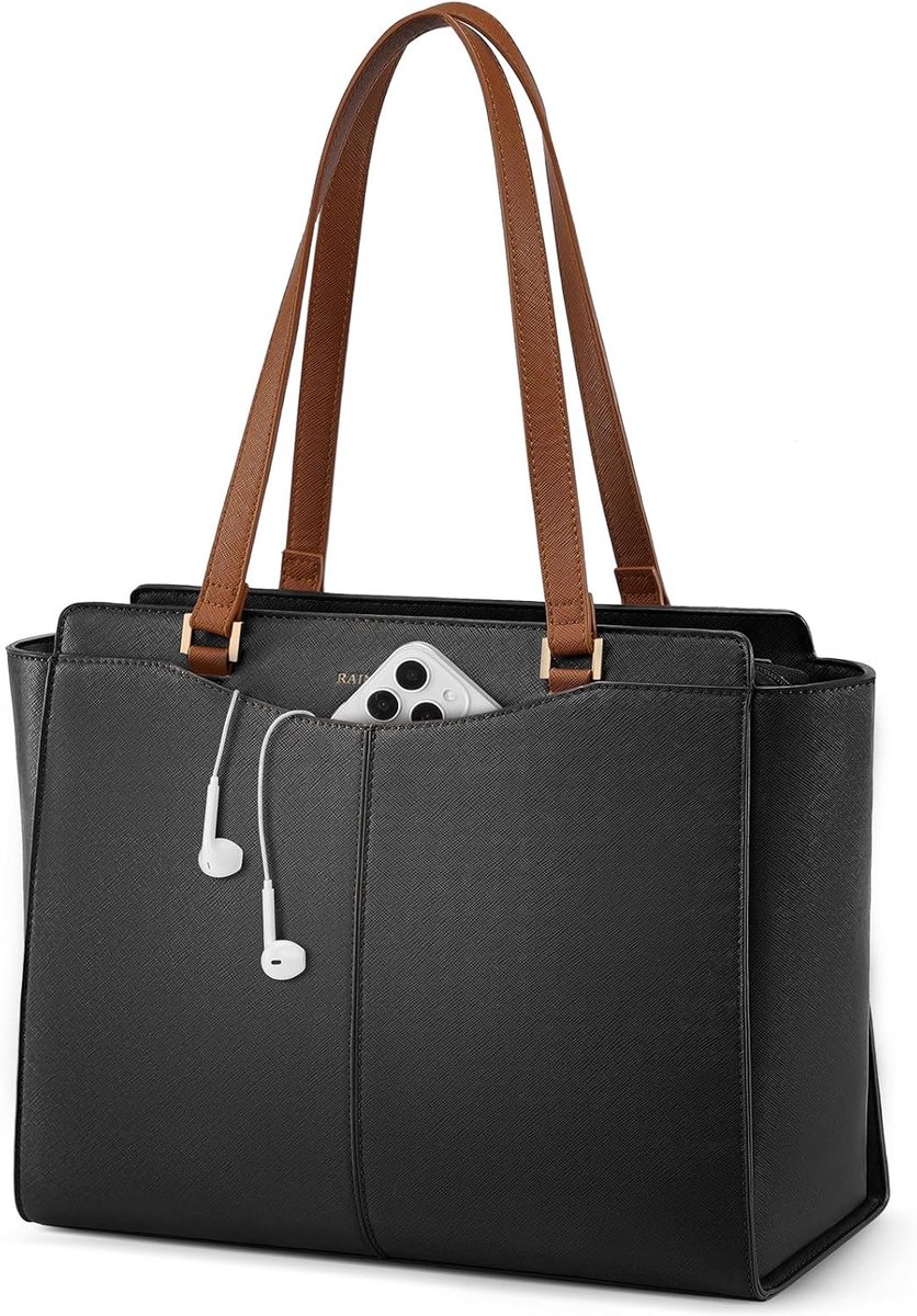 Grote Handtas - Laptoptas Dames - Werk en School - Waterproof PU Leer - 34x15x30 cm