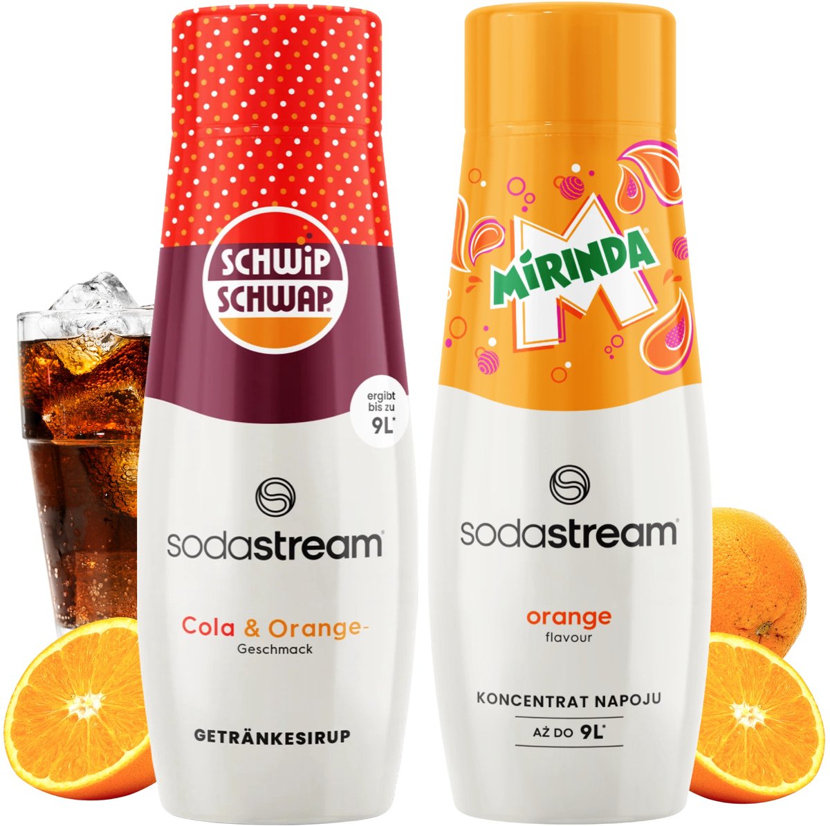 Sodastream Shwip Shwap Serie - Limonadesiropen - Cola en Sinaasappel - Mirinda