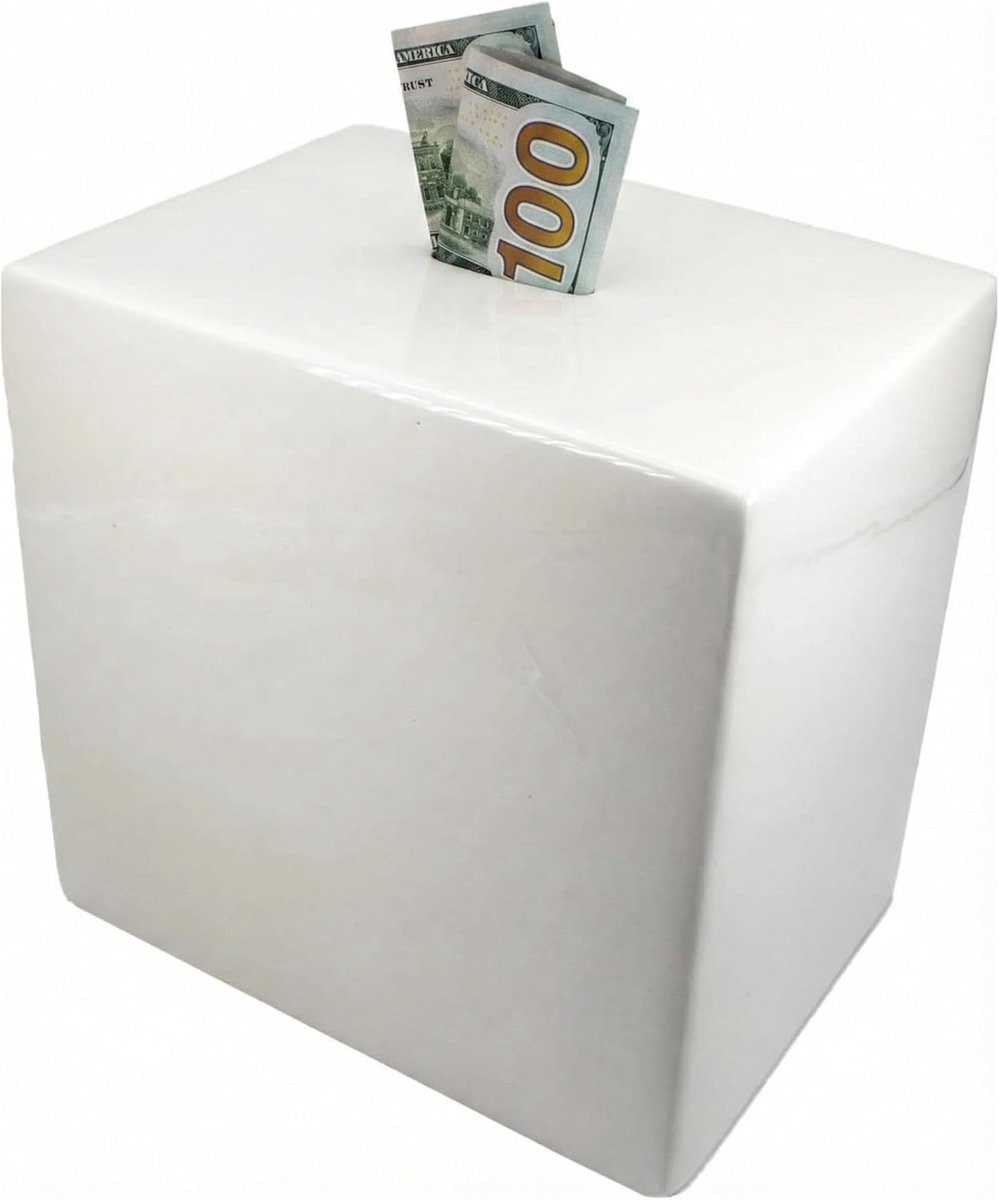 Keramische spaarpot - Geldkistje voor volwassenen - Geld sparen - Moet breken voor geld - 178 x 89 cm - Wit