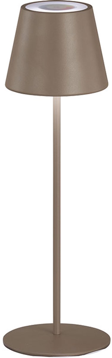 Buitenlamp tafellamp dimbaar met touch tuinlamp tafellamp balkonlamp grijs bruin, RGB kleurverandering, 2W 270lm warm wit, DxH 12 x 38 cm