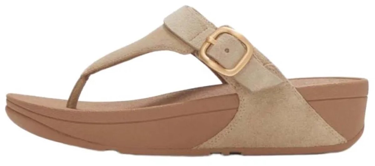 Fitflop Lulu Buckle Suede Toe Post Sandalen Bruin EU 38 Vrouw