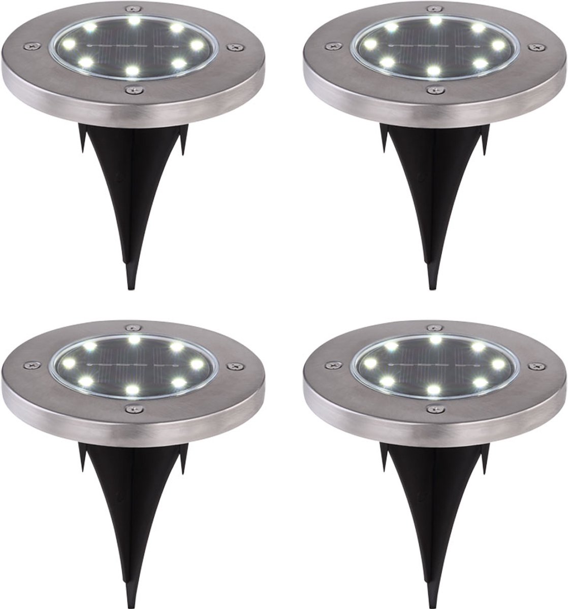 4x LED solar grondlamp outdoor grond spike spotlight tuin licht pad spot plug-in lampen