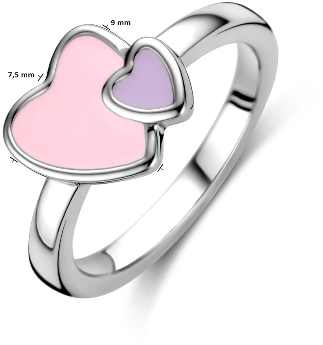 Gerhodineerd Zilver Ring Hartjes 1338468