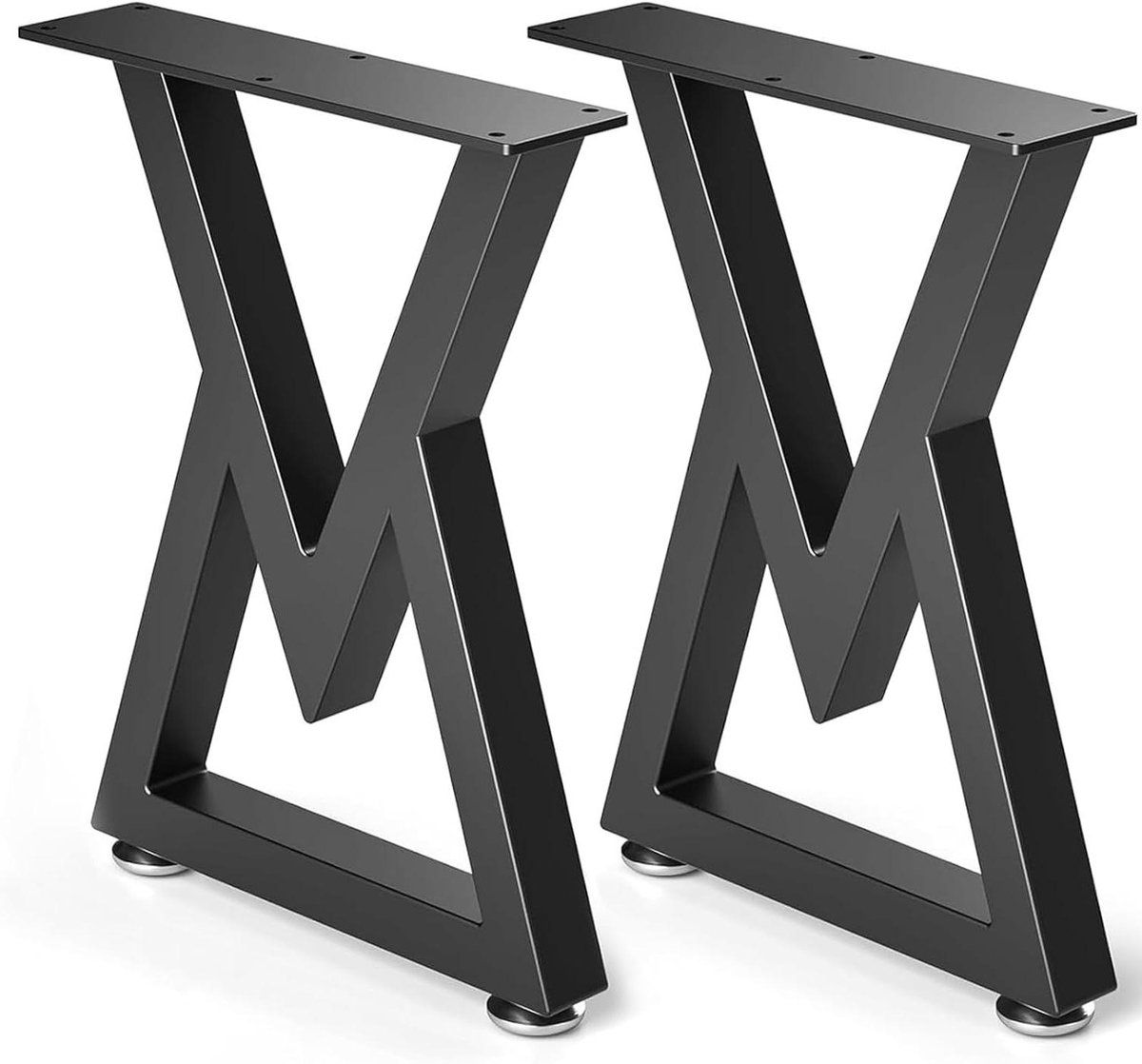 Tafelpoten V-vorm - Meubelpoten Metaal - Doe-het-zelf Meubels - Verstelbare Voetjes - 28 inch Set van 2 - Zwart