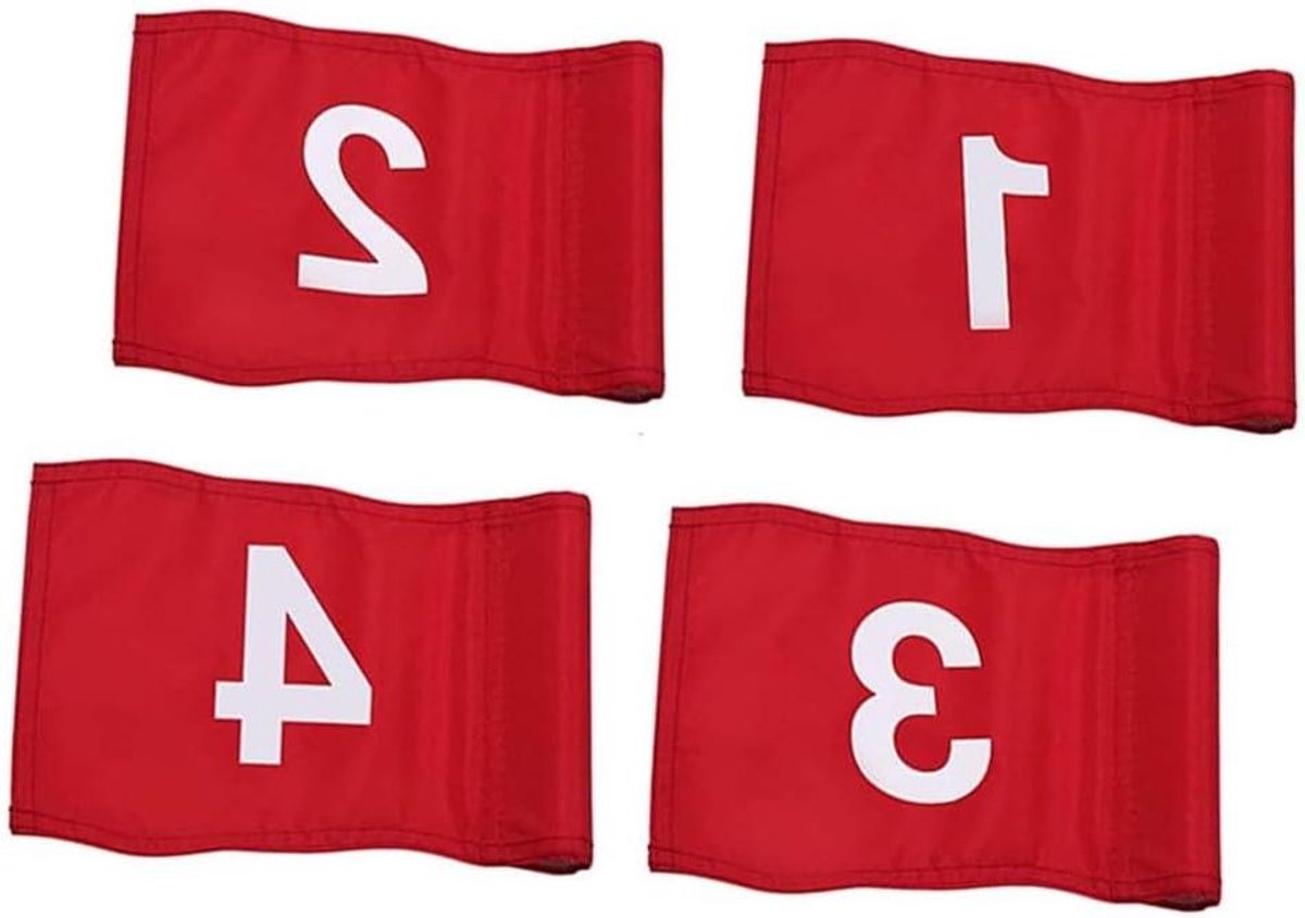 Golf Pin Vlaggen - Oefen Vlaggen - Golf Training - Waterdicht Nylon Materiaal - 23 x 15 cm - Rood