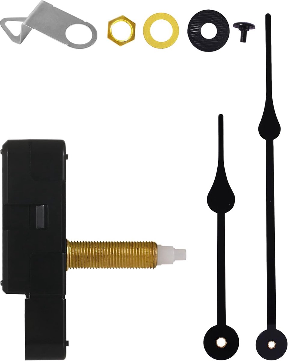 Kwarts Klokmechanisme - Klok Reparatie - Klok Maken - Hoge Koppel - 32 mm As - Zwart