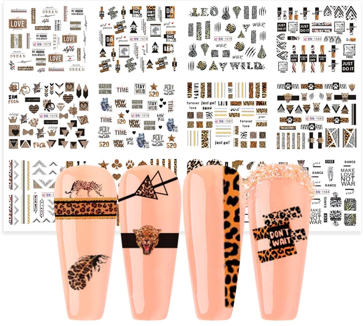 Nagel Sticker Set Luipaard Printjes (350 stickers)