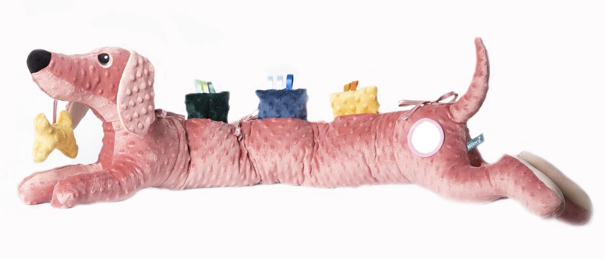 Mom's Care sensorisch speelgoed baby roze teckel - wiegbeschermer.