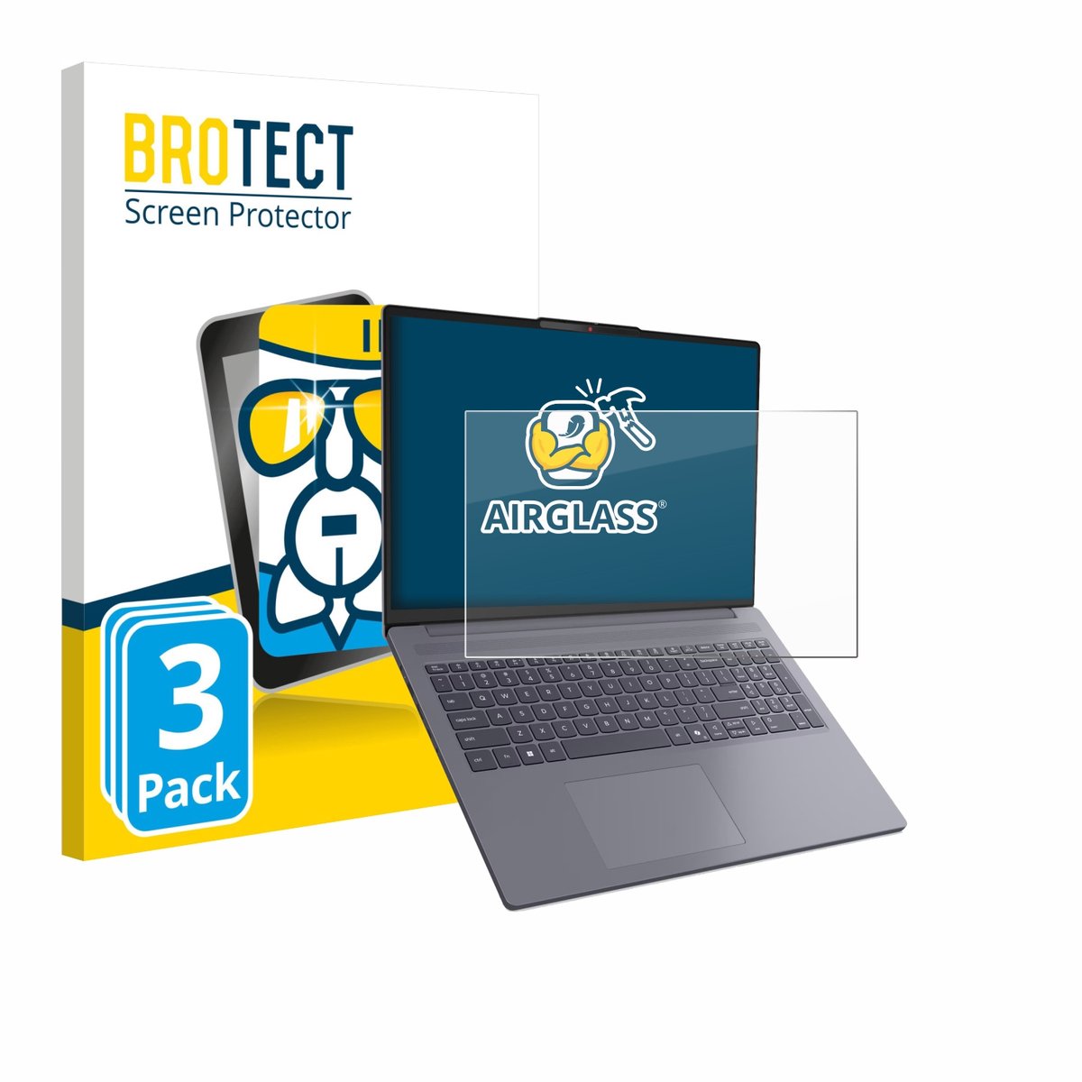 Screenprotector 3 Stuks voor Lenovo IdeaPad Slim 3i Gen 11 16" Beschermglas transparant
