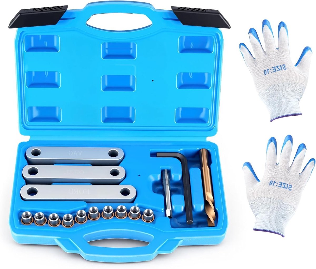 Remkabel Reparatieset met 1 Paar Handschoenen, M9 x 1.25 Draad voor VAG VW Audi Ford Opel, Inclusief Caliper Guide Bolt