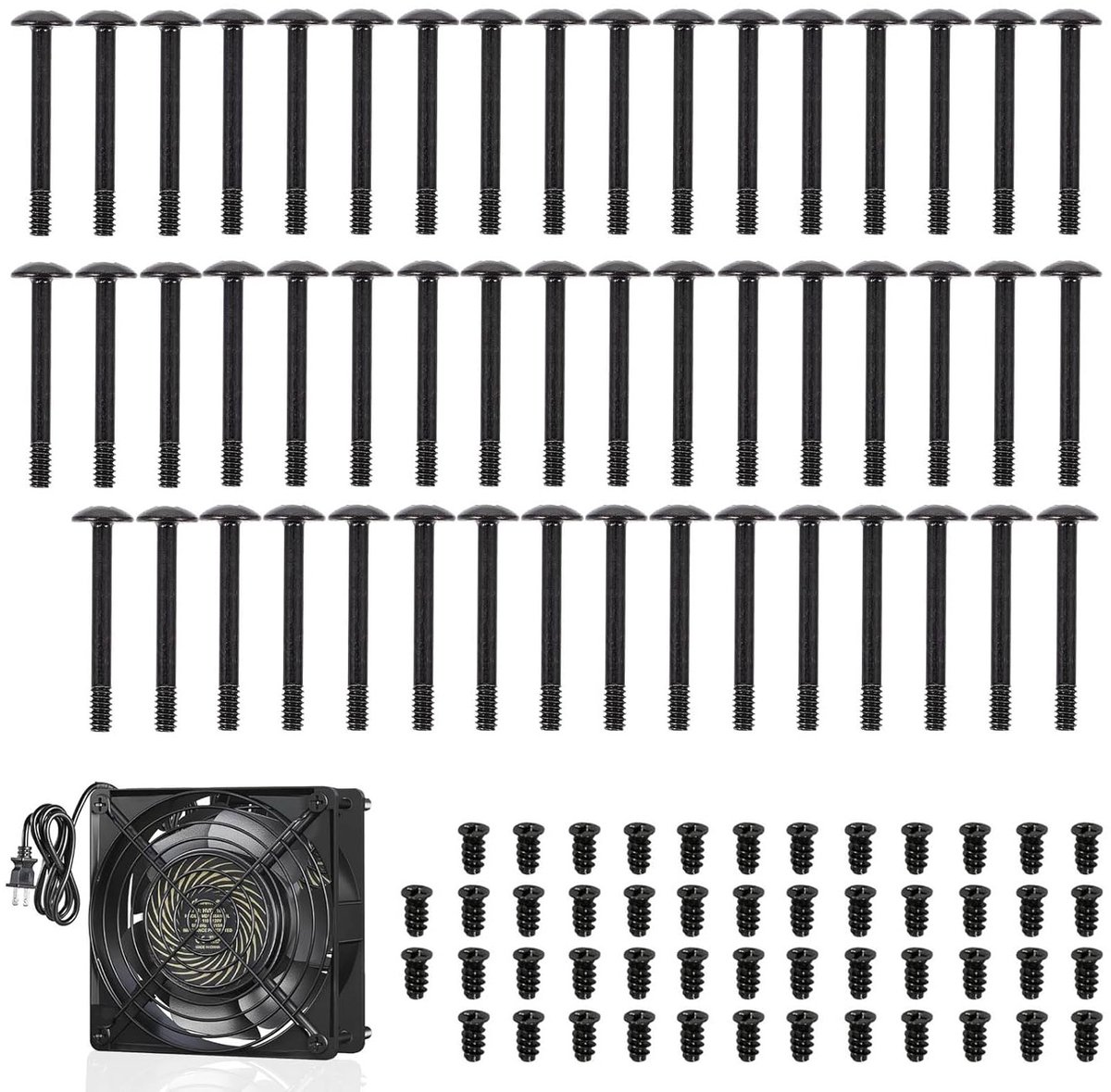 Laptop Reparatie Kit met 100 Zwarte Schroeven voor Ventilatoren en Componenten