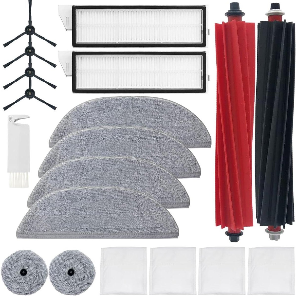 Reserveonderdelen Robotstofzuiger - Accessoireset Stofzuiger - Vervangen Onderdelen - 18-Delige Set - Voor S8 MaxV Ultra - Wit