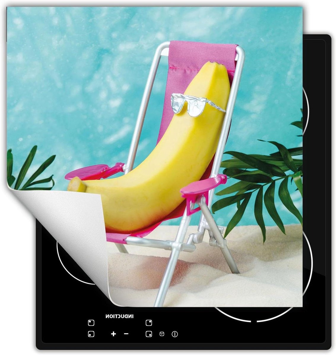 Inductie Kookplaat Beschermer - Afdekplaat Mat - Extra Werkruimte Creëren - Antislip Vinyl Materiaal - 50x52 cm - Strand
