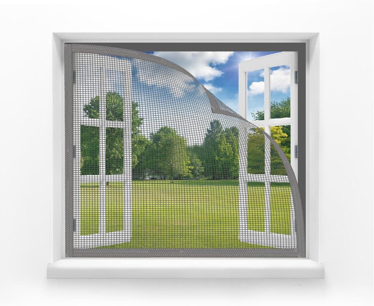 Horraam Vliegengaas - Muggenhor Raam - Insecten Buiten Houden - Magneetvrij Frame - 70 x 150 cm - Grijs