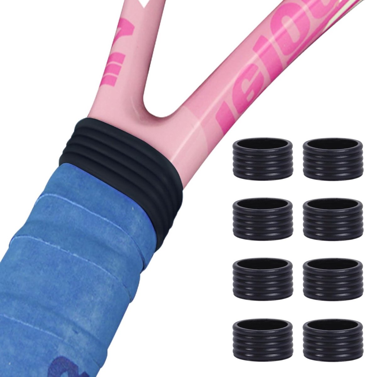 8 Stuks Grip Bands voor Tennisrackets - Silicone Handgrepen voor Verbeterde Grip en Comfort