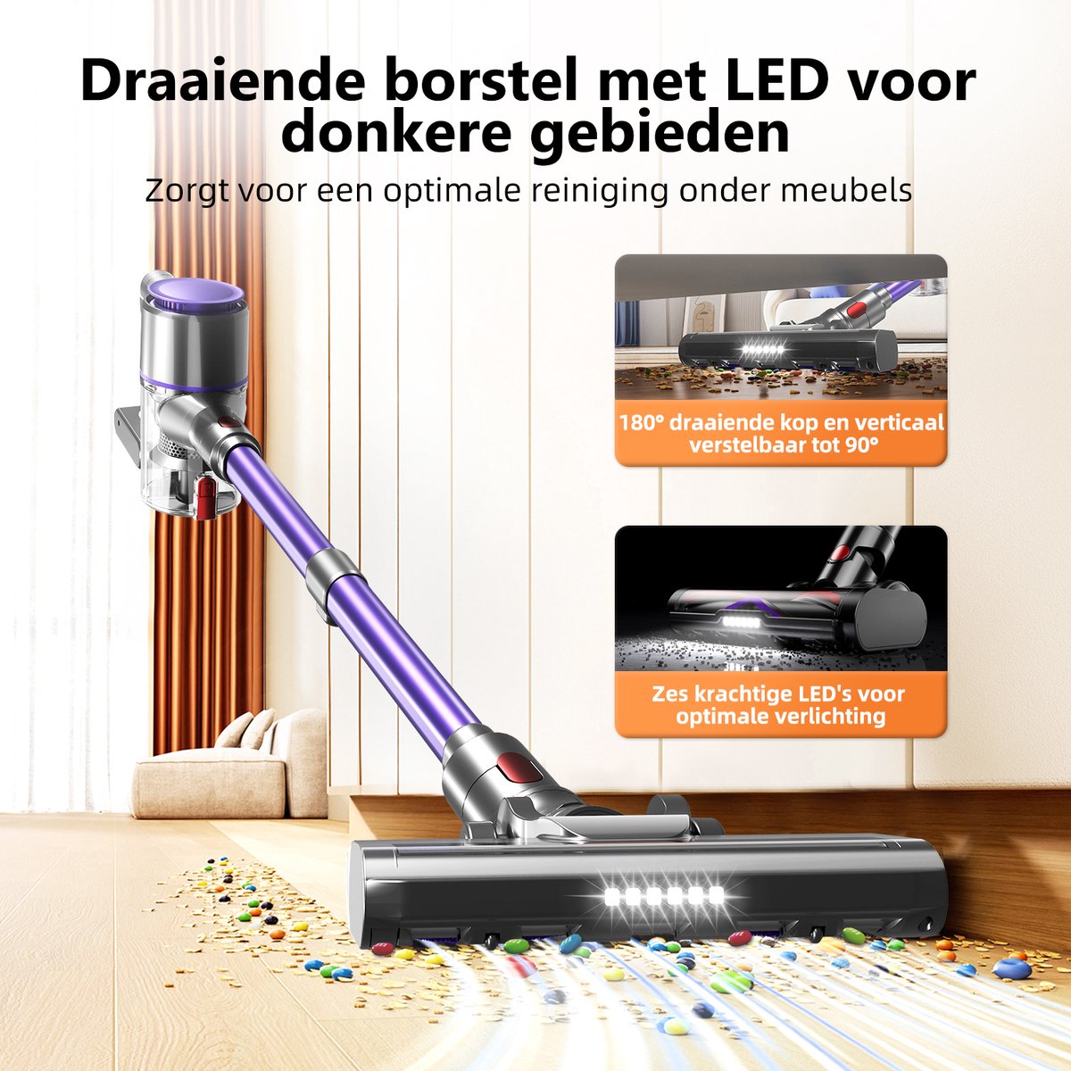 Authmic Steelstofzuiger - 65000Pa Steelstofzuiger Draadloos - afbeelding 2