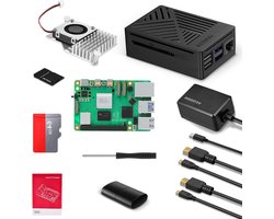Raspberry Pi 5 Kit - Single Board Computer - Project Ontwikkeling - Actieve Koeling - 16GB RAM - Zwart