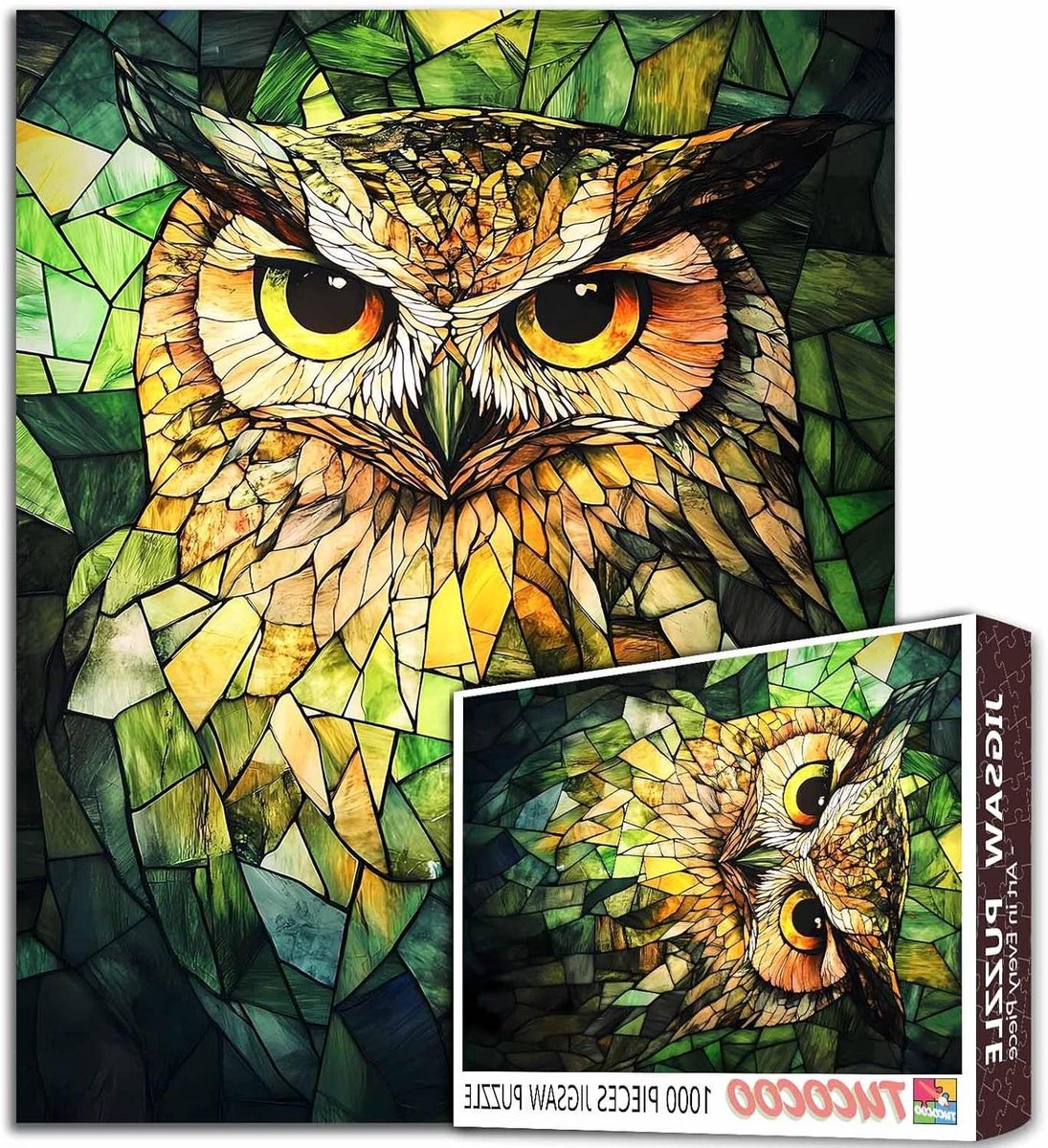 Puzzel 1000 stukjes - Legpuzzel Volwassenen - Ontspannende Hobby - Gerecycled Puzzelkarton - 70 x 50 cm - Groen